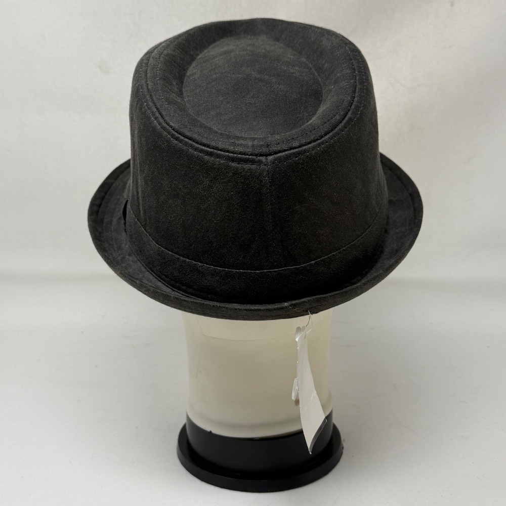 Vintage Stone Mens L/XL Dark Brown Gray Trilby Fedora Hat Retro Dapper MCM Indie - Picture 7 of 9